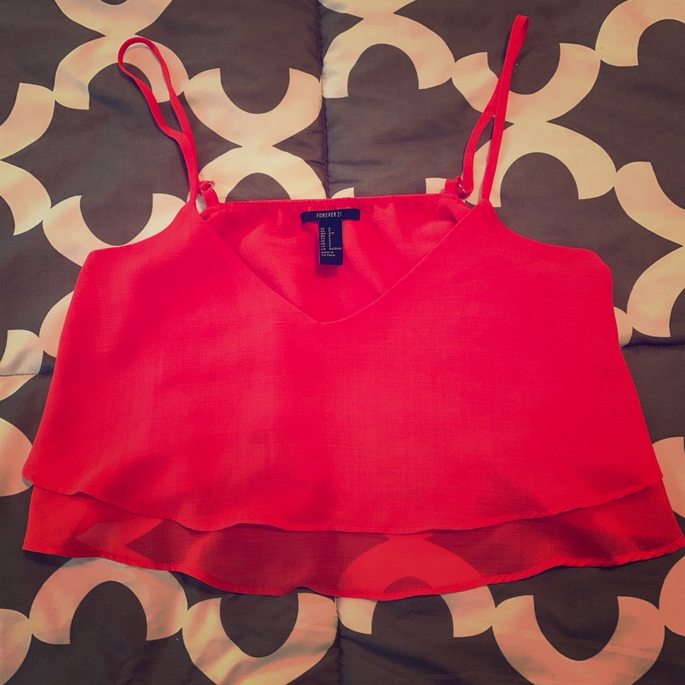 Coral colored crop top